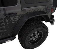 Load image into Gallery viewer, Bushwacker 2018+ Jeep Wrangler (JL) Unlimited Flat Style Flares 4pc - Black - Back View