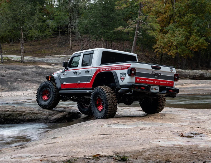 Bushwacker 2020 Jeep Gladiator Launch Edition Flat Style Flares 4pc - Black - Installation View