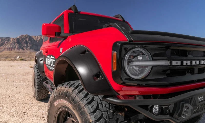 Bushwacker 21-22 Ford Bronco (2 Door) Pocket Style Fender Flares - 4pc Smooth - Side View