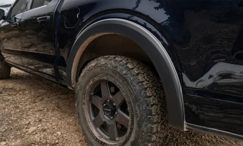 Bushwacker 09-14 Ford F-150 Styleside OE Style Flares 4pc 67.0/78.8/97.4in Bed - Black - Back View