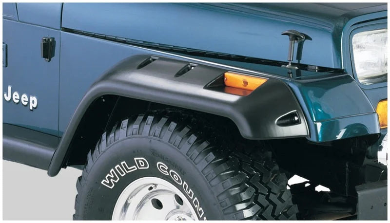 Bushwacker 84-01 Jeep Cherokee Cutout Style Flares 2pc Fits 4-Door Sport Utility Only - Black - Side View