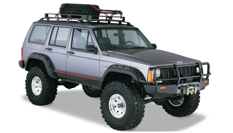 Bushwacker 84-01 Jeep Cherokee Cutout Style Flares 4pc Fits 4-Door Sport Utility Only - Black - Additional View 5