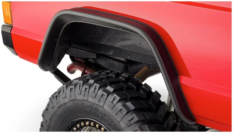 Bushwacker 84-01 Jeep Cherokee Flat Style Flares 2pc - Black - Side View