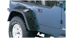 Load image into Gallery viewer, Bushwacker 87-95 Jeep Wrangler Cutout Style Flares 4pc Cutting Optional Not Renegade - Black - Back View