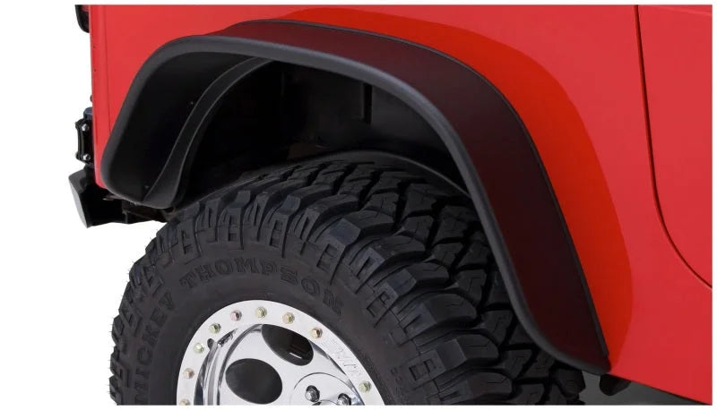 Bushwacker 87-95 Jeep Wrangler Flat Style Flares 4pc Excludes Renegade - Black - Side View