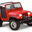 Load image into Gallery viewer, Bushwacker 87-95 Jeep Wrangler Flat Style Flares 4pc Excludes Renegade - Black - Back View