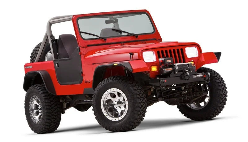 Bushwacker 87-95 Jeep Wrangler Flat Style Flares 4pc Excludes Renegade - Black - Additional View 5