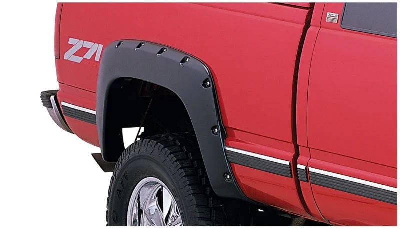 Bushwacker 88-99 Chevy C1500 Pocket Style Flares 4pc - Black - Back View