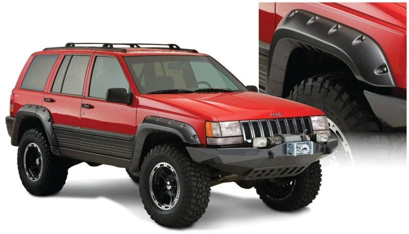 Bushwacker 93-98 Jeep Grand Cherokee Cutout Style Flares 4pc - Black - Main Product View