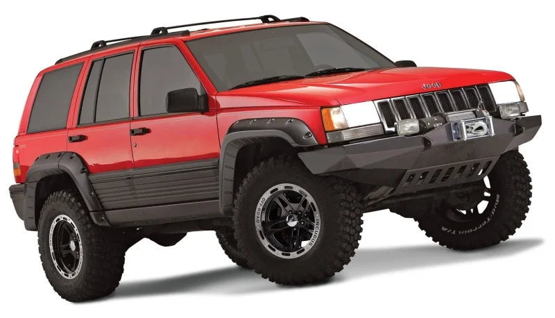 Bushwacker 93-98 Jeep Grand Cherokee Cutout Style Flares 4pc - Black - Side View