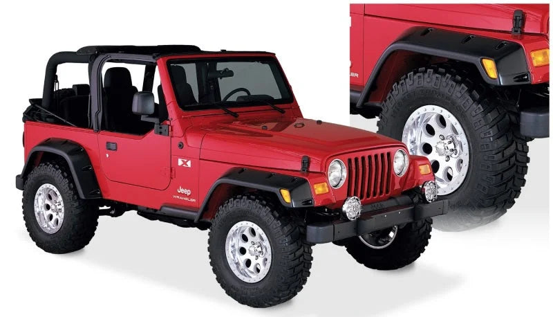 Bushwacker 97-06 Jeep TJ Max Pocket Style Flares 4pc - Black - Main Product View