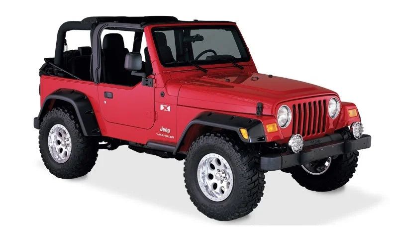 Bushwacker 97-06 Jeep TJ Max Pocket Style Flares 4pc - Black - Back View