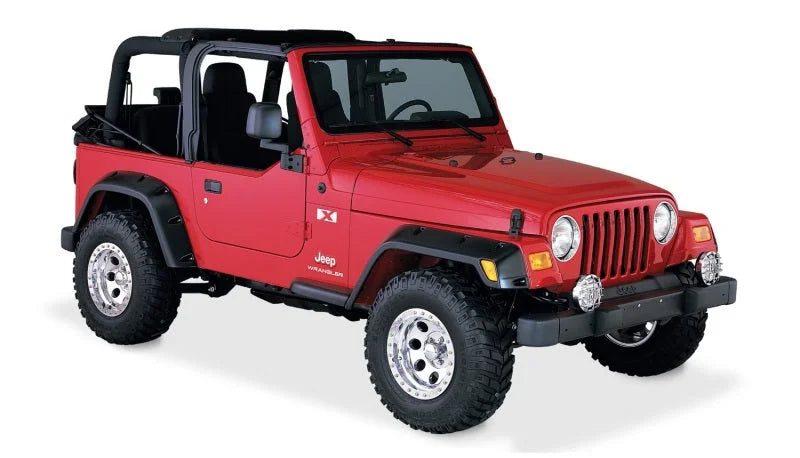 Bushwacker 97-06 Jeep TJ Pocket Style Flares 4pc - Black - Back View