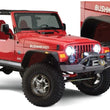 Load image into Gallery viewer, Bushwacker 97-06 Jeep Wrangler Flat Style Flares 4pc - Black - Main Product View