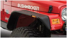 Load image into Gallery viewer, Bushwacker 97-06 Jeep Wrangler Flat Style Flares 4pc - Black - Back View