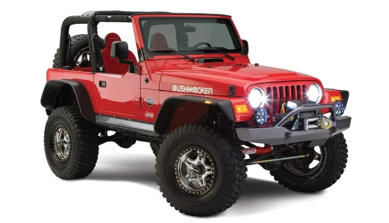 Bushwacker 97-06 Jeep Wrangler Flat Style Flares 4pc - Black - Additional View 5