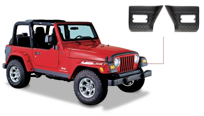 Bushwacker 97-06 Jeep Wrangler Trail Armor Front Corners - Black - Main Product View
