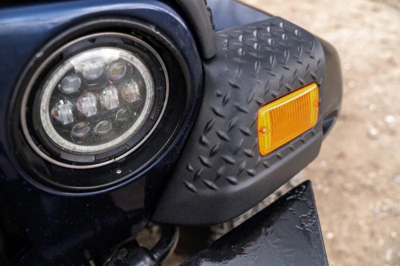 Bushwacker 97-06 Jeep Wrangler Trail Armor Front Corners - Black - Back View