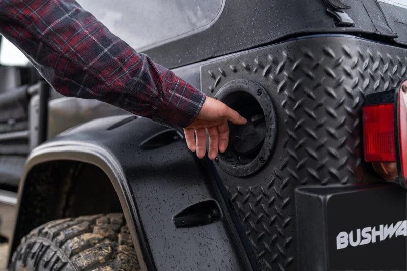 Bushwacker 97-06 Jeep Wrangler Trail Armor Rear Corners - Black - Installation View