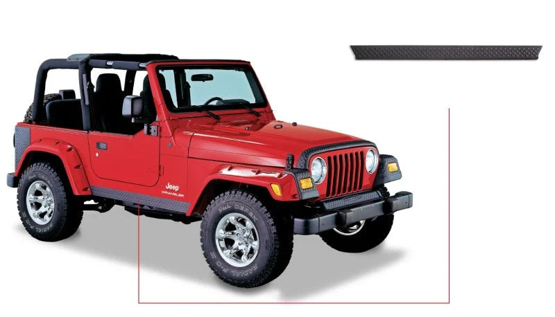 Bushwacker 97-06 Jeep Wrangler Trail Armor Side Rocker Panels - Black - Main Product View
