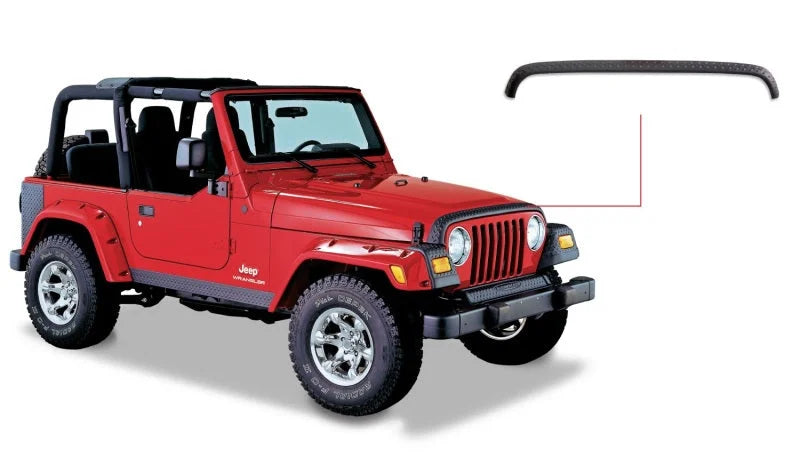 Bushwacker 98-06 Jeep TJ Trail Armor Hood Stone Guard - Black - Main Product View