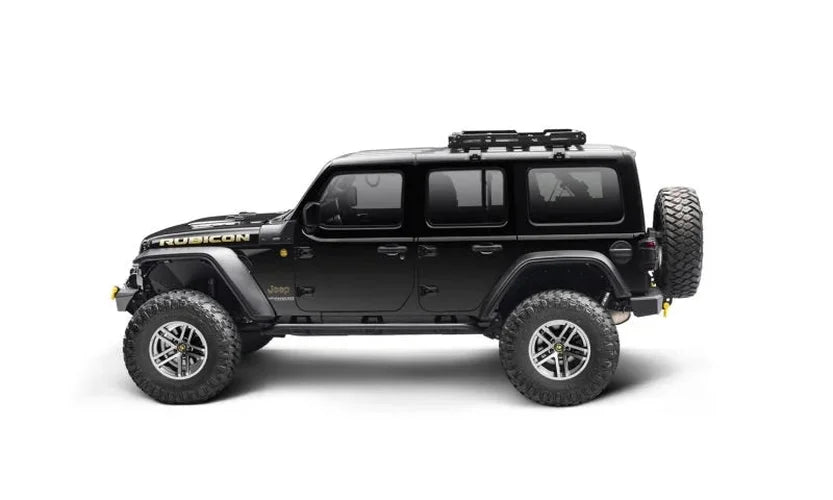 Bushwacker 18-21 Jeep Wrangler JL (2-Door & 4-Door) Flat Style Flares 4pc - Black - Back View