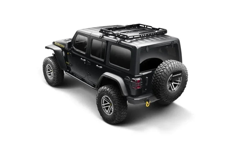 Bushwacker 18-21 Jeep Wrangler JL (2-Door & 4-Door) Flat Style Flares 4pc - Black - Installation View