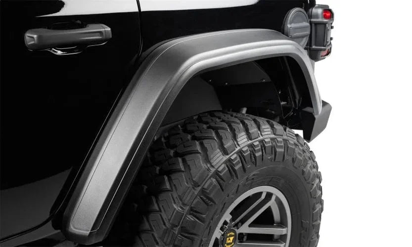 Bushwacker 18-21 Jeep Wrangler JL (2-Door & 4-Door) Flat Style Flares 4pc - Black - Additional View 7
