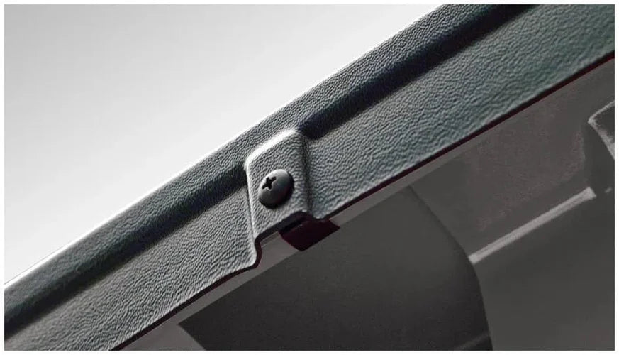 Bushwacker 07-13 Chevy Silverado 1500 Fleetside Bed Rail Caps 97.6in Bed - Black - Back View
