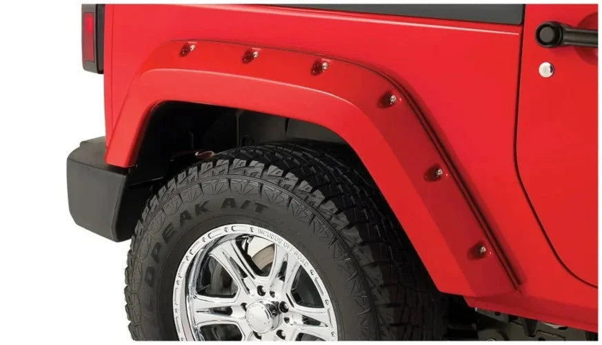 Bushwacker 07-18 Jeep Wrangler Pocket Style Flares 2pc Fits 2-Door Sport Utility Only - Black - Side View
