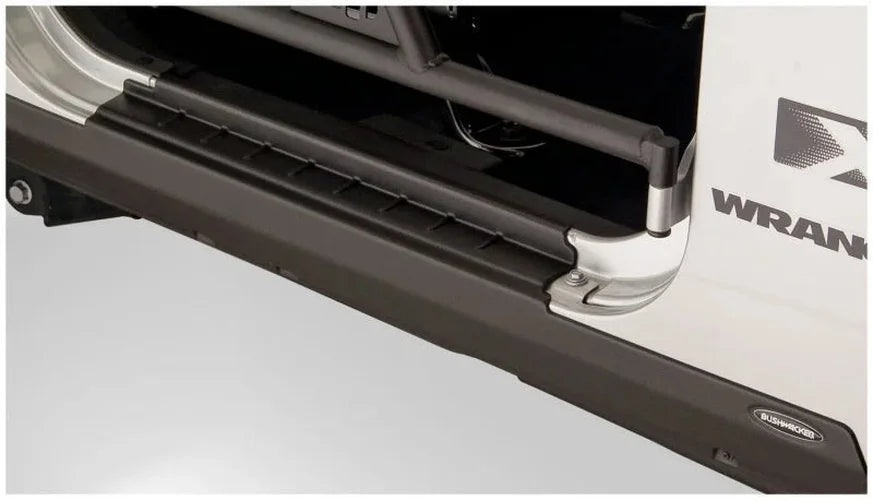 Bushwacker 07-18 Jeep Wrangler Trail Armor Rocker Panel and Sill Plate Cover - Black - Side View