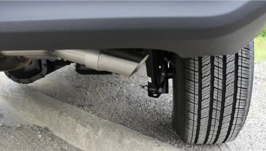 Corsa 2018-2025 Jeep Wrangler JL 2.5in Dual Rear Turn Down Exit Sport Axle-Back Exhaust - Back View