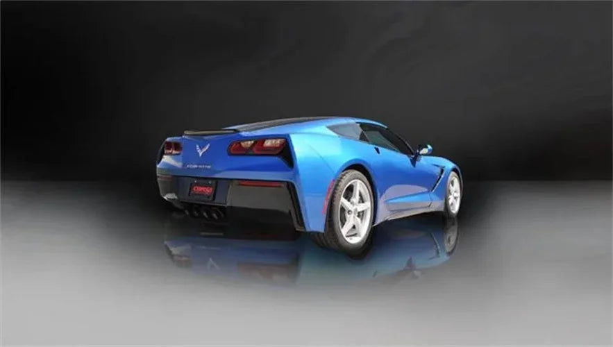 Corsa 17-19 Chevy Corvette Z06 2.75in Axle Back Exhaust Black Dual Rear Exit Quad 4.5in Tip (Sport) - Detail View