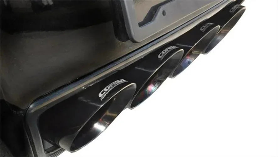 Corsa 2014-2019 Corvette C7 Coupe 6.2L V8 AT/MT 2.75in Valve-Back Dual Rear Exit Black Sport Exhaust - Side View