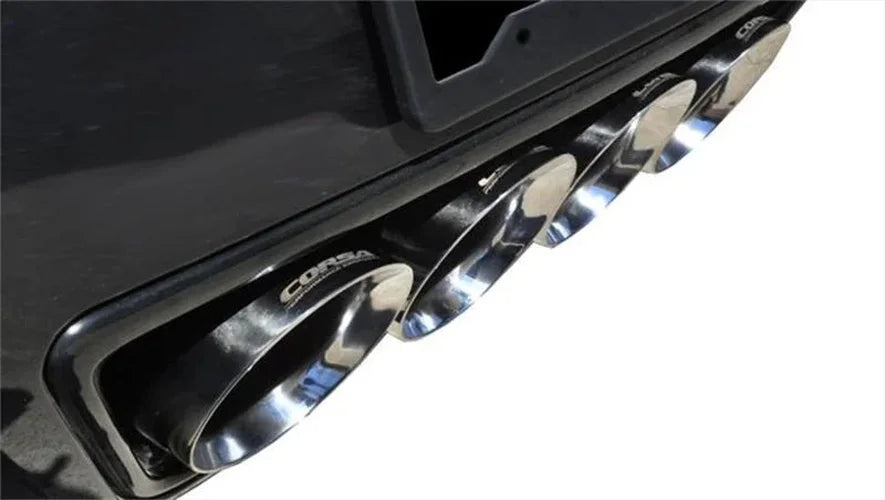 Corsa 2014-2019 Corvette C7 Coupe 6.2L V8 AT/MT 2.75in Valve-Back Dual Rear Exit Polished Sport Exht - Side View