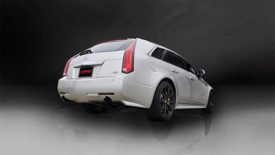 Corsa 2011-2014 Cadillac CTS Wagon V 6.2L V8 Black Sport Axle-Back Exhaust - Side View