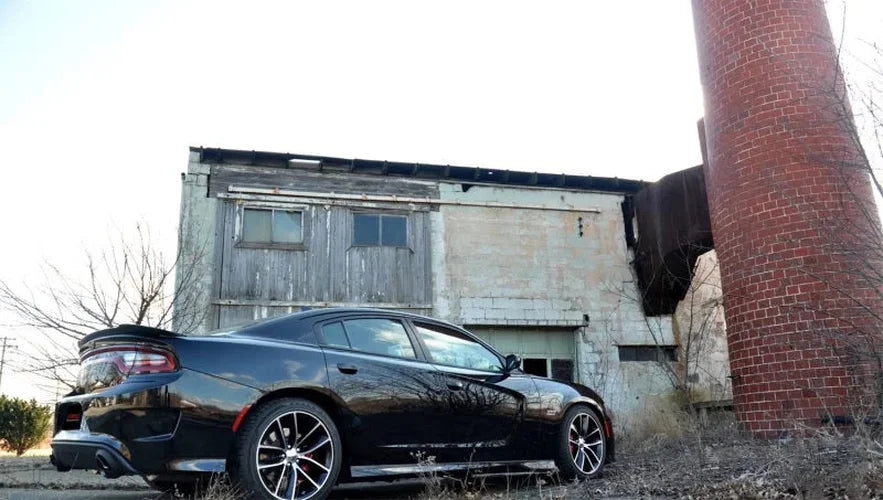 Corsa 2015-2023 Dodge Charger SRT/Scat Pack/R/T 6.4L Black Xtreme Cat-Back Exhaust - Detail View