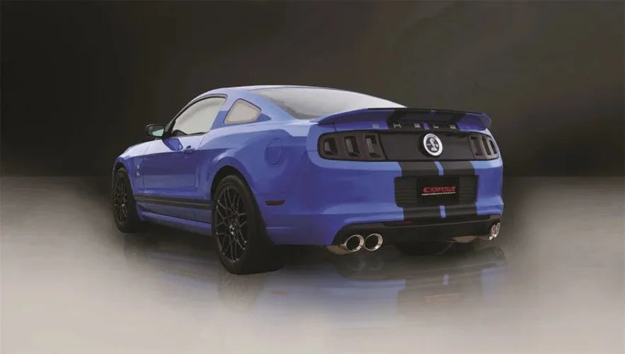 Corsa 2013-2014 Ford Mustang Shelby GT500 5.8L V8 Polished Sport Axle-Back + XO Exhaust - Detail View