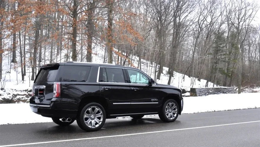 Corsa 2015-2020 GMC Yukon Denali 6.2L V8 Single Side Exit Cat-Back Exhaust w/ Polished Tips - Side View