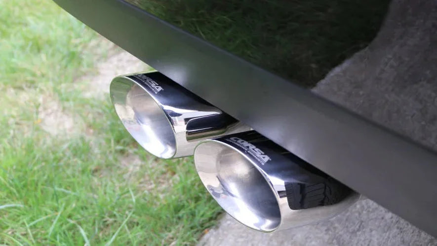 Corsa 2015-2020 GMC Yukon Denali 6.2L V8 Single Side Exit Cat-Back Exhaust w/ Polished Tips - Installation View