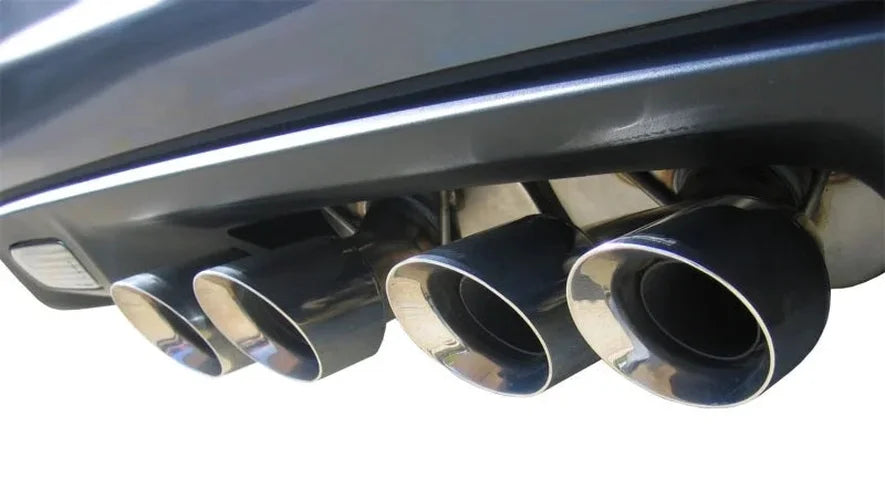 Corsa 2012-2013 Chevrolet Corvette C6 ZR1 Sport Cat-Back Dual Rear Exit w/ Twin 4.0in Pol Tips - Side View