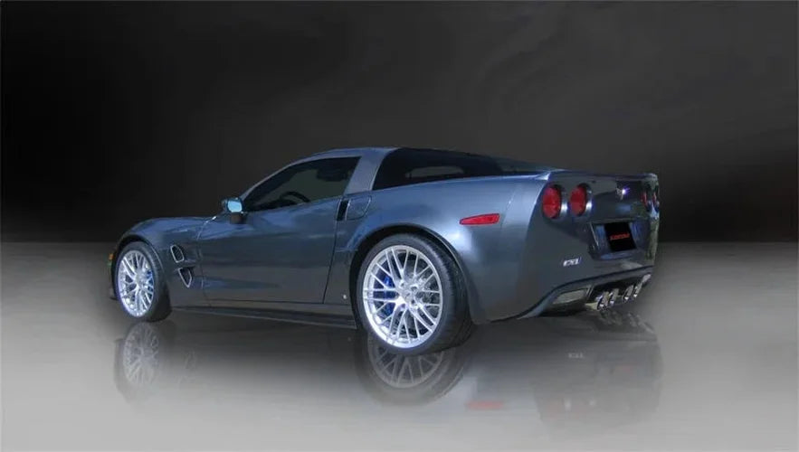 Corsa 2012-2013 Chevrolet Corvette C6 ZR1 Sport Cat-Back Dual Rear Exit w/ Twin 4.0in Pol Tips - Back View