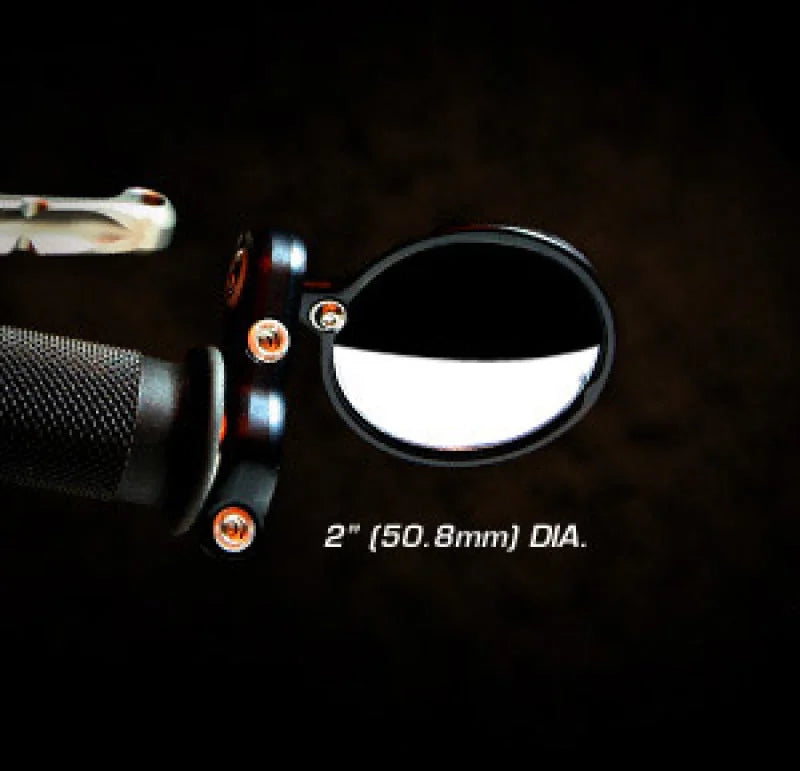 CRG Blindsight 2 in. Round Bar-End Mirror - Black - Side View