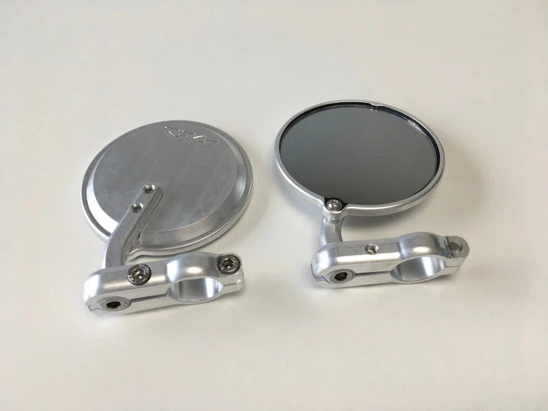 CRG Hindsight Folding 3 in. Round Bar-End Mirror Right - Silver - Side View