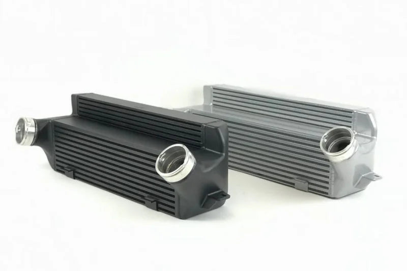 CSF 04-13 BMW 335i/xi (E90/E91/E92/E93) High Performance Stepped Core Bar/Plate Intercooler - Black - Installation View