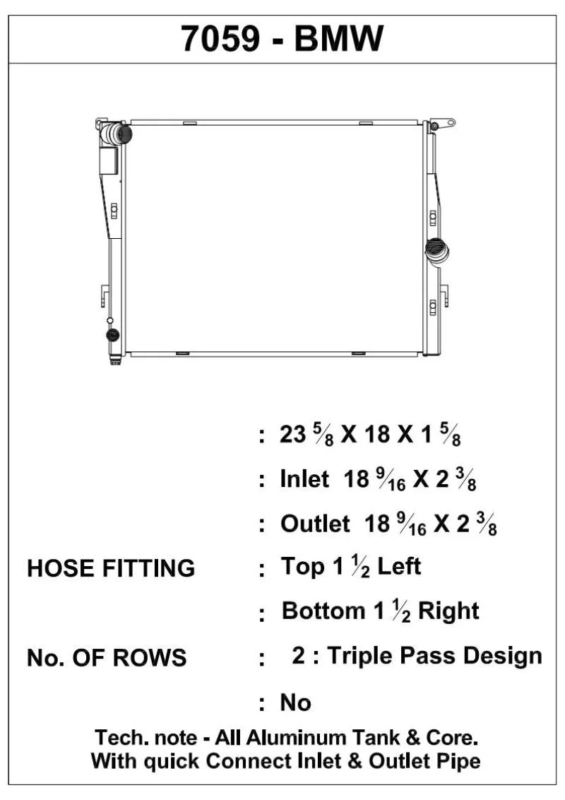 CSF 07-13 BMW M3 (E9X) Triple Pass Radiator - Side View