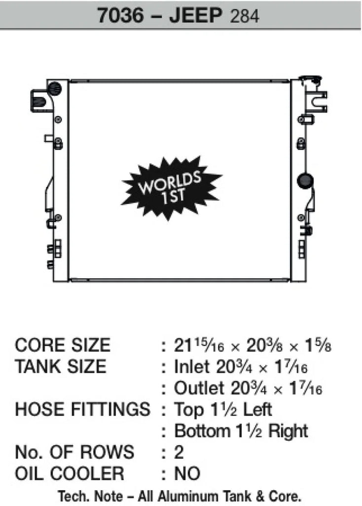 CSF 07-18 Jeep Wrangler (JK) Radiator - Installation View