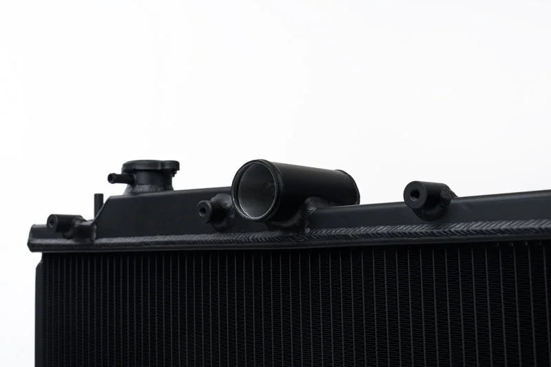 CSF 08-21 Subaru WRX/STI 2-Row 42mm Race-Spec All Aluminum Radiator - Black - Back View