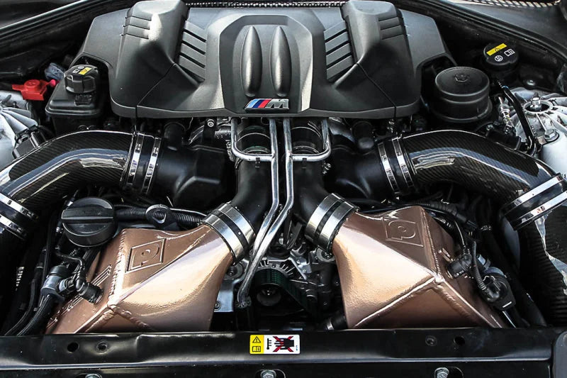 CSF 12-16 BMW M5 (F10) / 12-18 BMW M6 (F06/F12/F13) Twin Charge-Air-Cooler Set - Raw Finish - Back View
