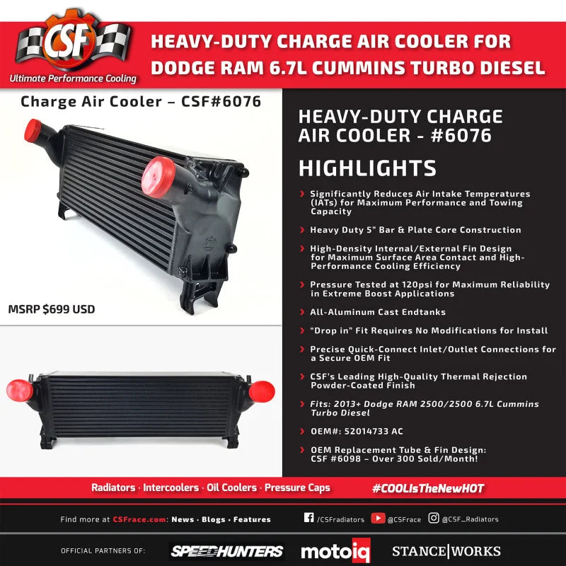 CSF 13-18 Ram 2500 6.7L OEM Intercooler - Additional View 5